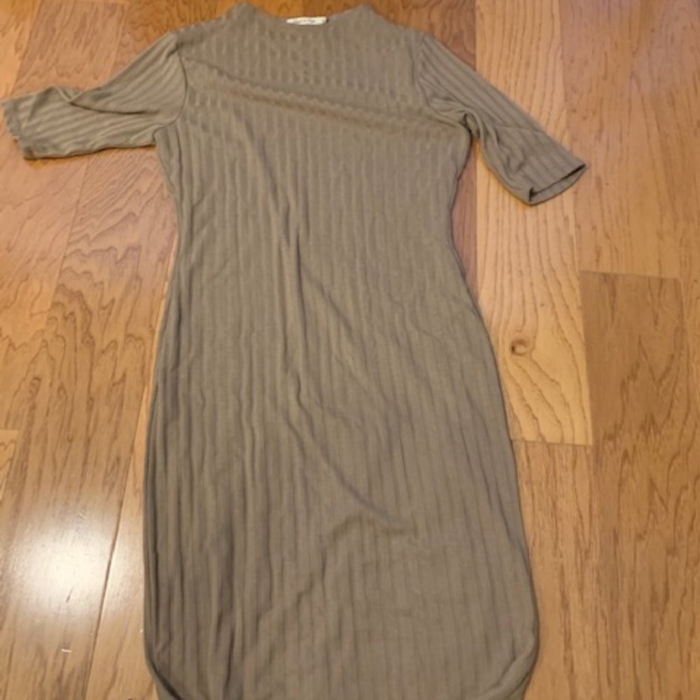 Tan Body-con Midi Dress